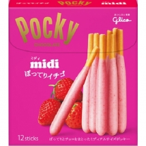 Pocky Midi Strawberry 1 กล่อง มี 12 แท่ง