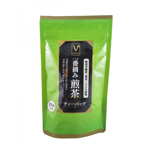 ชาเขียว เซนฉะ Premium sencha  ชนิด tea bag ใช้ใบชาอิจิบังชา 100% หอมจนหยดสุดท้าย